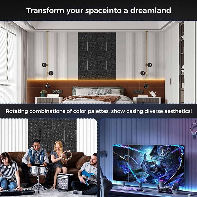 BSHEAD 12 Pack Large Soundproof Wall Panels, 15.7 x 15.7 x 0.47 in Sound Proof - Image 6