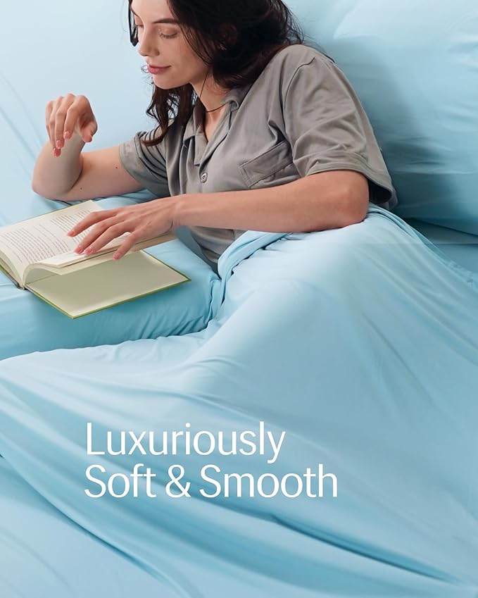REST® Evercool®+ Top Sheet, Full/Queen Size, Light Blue - Image 3