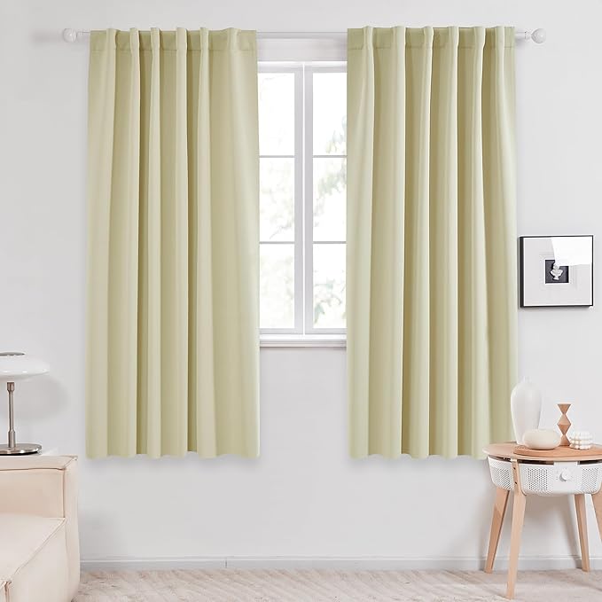 Deconovo Blackout Curtains, Thermal Insulated, W52 x L72 2 Panels, Back Tab - Image 2