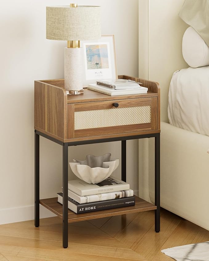 Masupu Rattan Nightstand, 3-Tier Modern Bedside Night Stand - Image 3