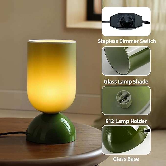 8.9" Modern Glass Table Lamp for Living Room, Dimmable Desk Lamps for Bedroom - Image 3
