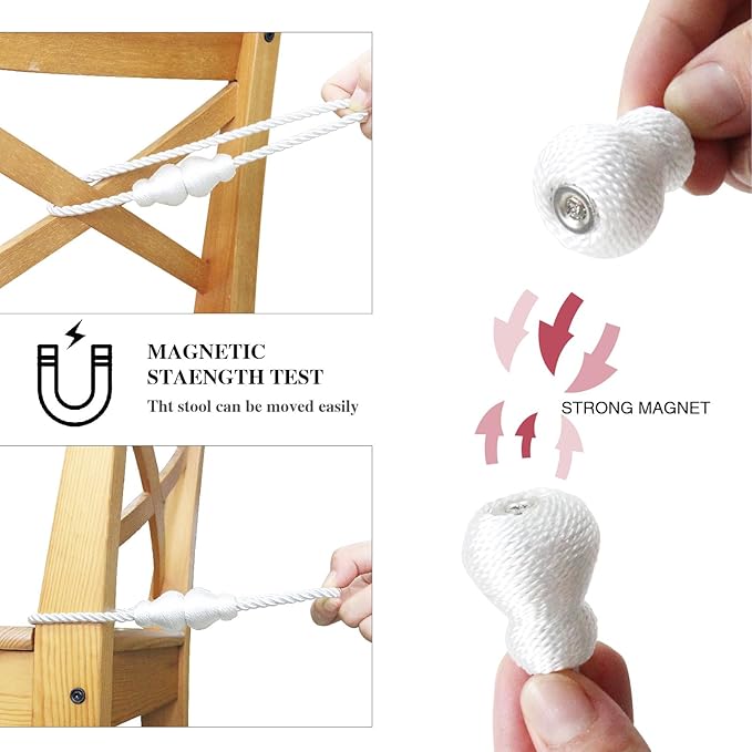 Nieffeiy Magnetic Curtain Tiebacks Outdoor Curtain Tie Backs Rope Decorative - Image 3