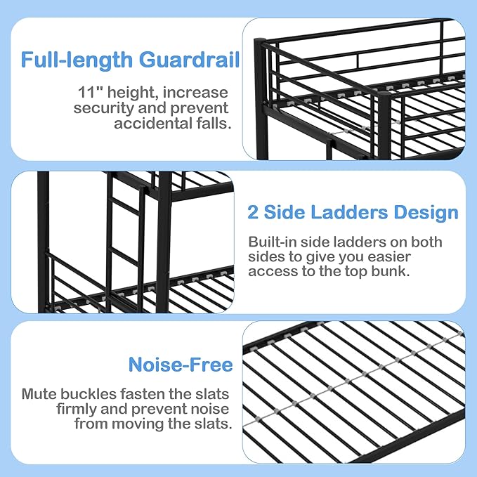 VECELO Bunk Bed Twin Over Twin - Image 6