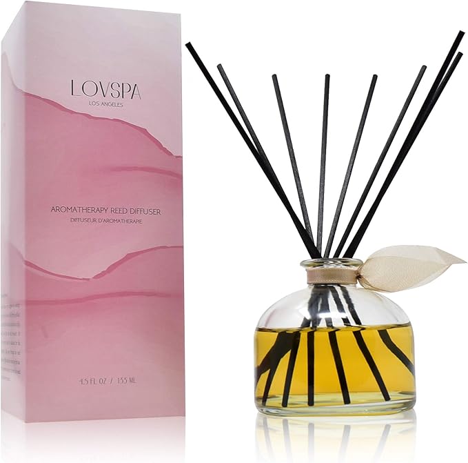 LOVSPA Reed Diffuser Set, Sandalwood & Amber Scented Oil Diffuser - Image 4
