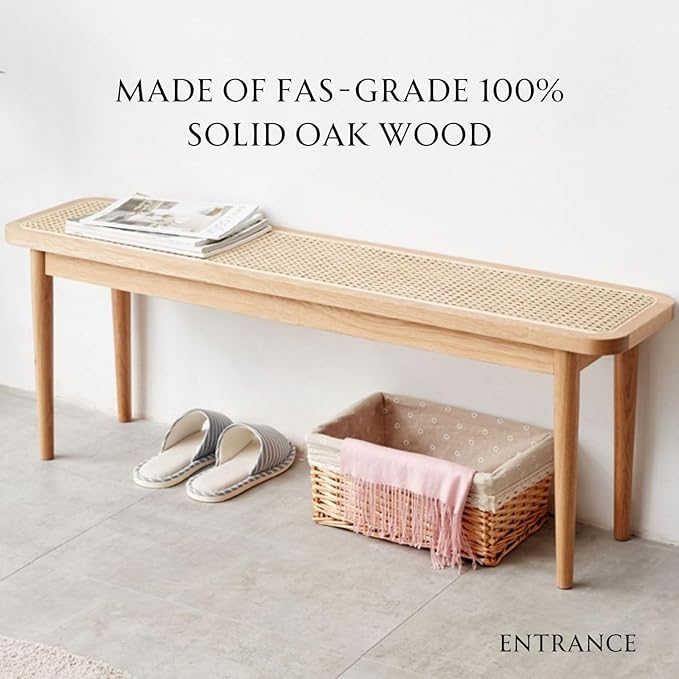 47.2'' Natural Rattan Dining Bench - Image 6