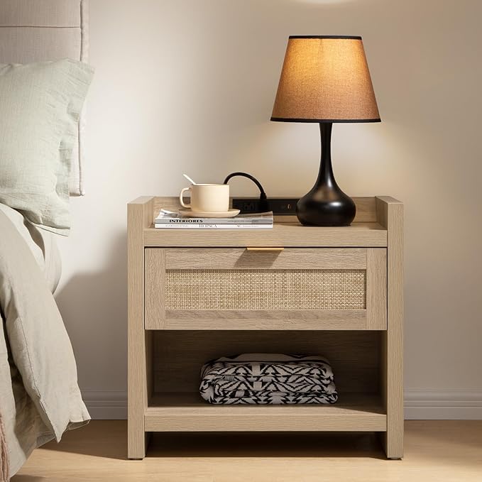 SICOTAS Rattan Nightstand End Table by SICOTAS