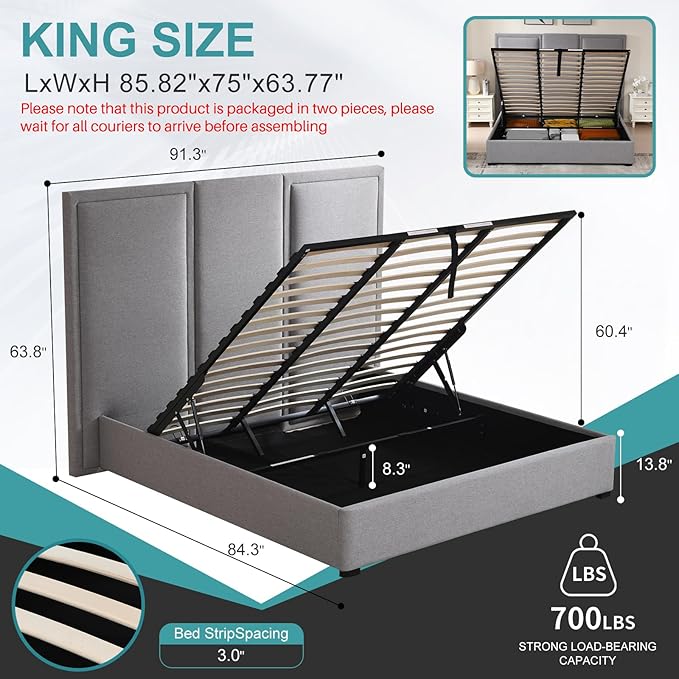 YUHUASHI King Size Bed Frame - Image 2