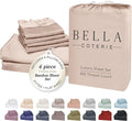 Bella Coterie 6 Piece Luxury Bamboo Viscose Split Top King Size Sheet Set | 34" by BC