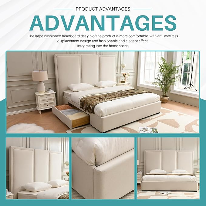 YUHUASHI King Size Bed Frame - Image 6