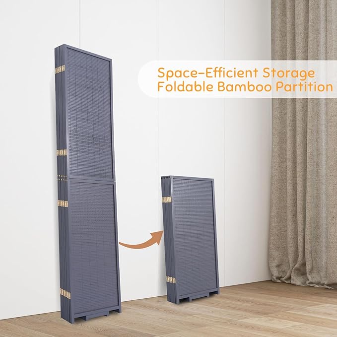 Bamboo Room Divider Folding Privacy Screens, Wall Divider - Image 4