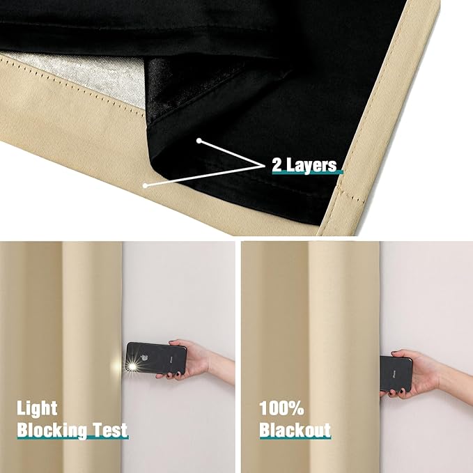 ChrisDowa 100% Blackout Curtains 120 inch Long - Image 4