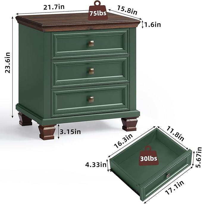 SAVOR LIFE Farmhouse Nightstand - Image 2