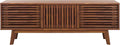 SAFAVIEH ESMA TV Stand for up to 65" Flatscreen – Walnut Brown, Sliding Doors by SAFAVIEH