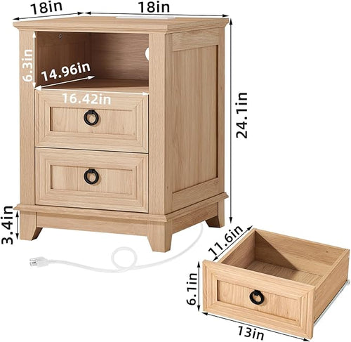 18" Farmhouse Night Stands Set of 2 - Image 2