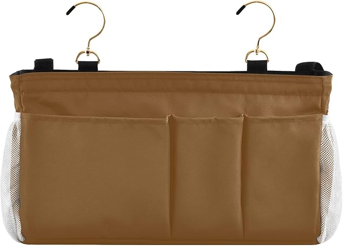 KOPIRIT Brown Bedside Caddy Storage Bag Bedside Organizer - Image 2