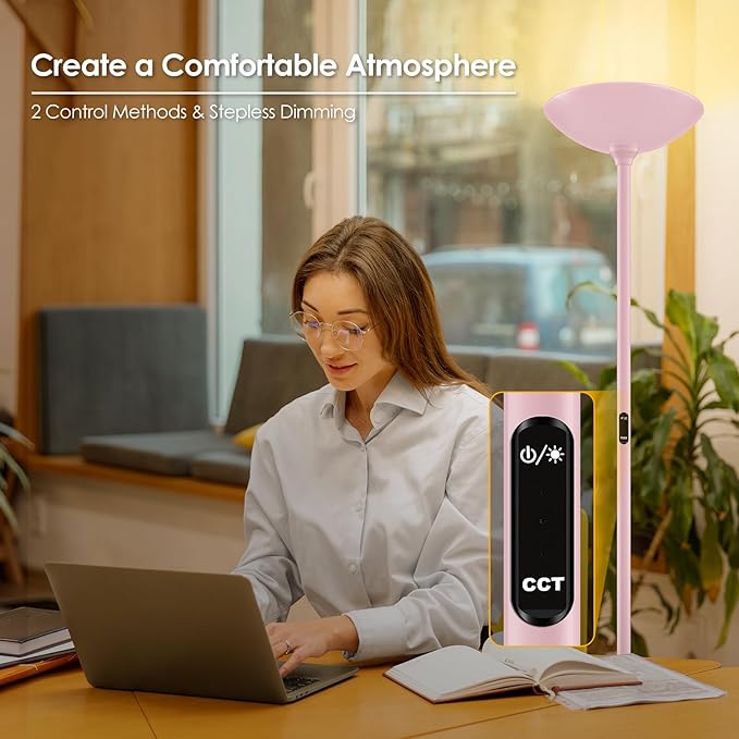Stepless Dimmable Floor Lamp, 30W 3000LM Super Bright LED Torchiere Floor Lamps - Image 3