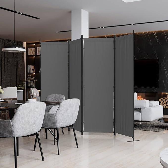 Room Divider, 4 Panel Folding Privacy Screen, 88” Portable Separating - Image 5