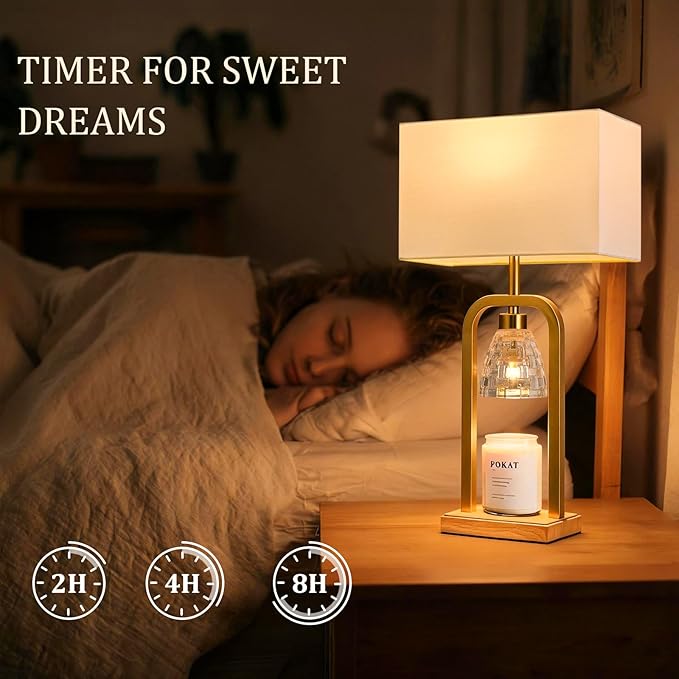 PoKat Gold Table Lamps for Bedroom - Image 3