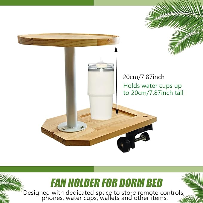 PoolTechX Fan Holder for Dorm Bed, Wooden Clamp Fan Holder for Woozoo Fan - Image 3