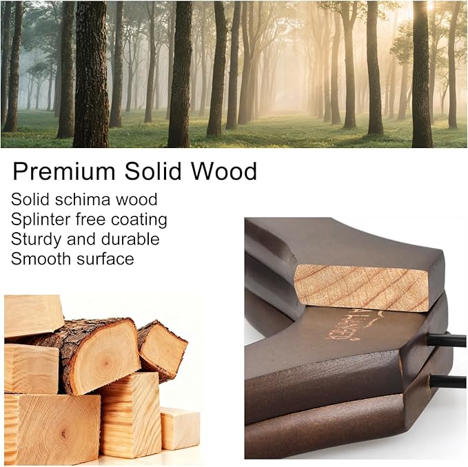 TOPIA HANGER Wooden Coat Hangers 12 Pack, Premium Wood Suit Sweater No Shoulder - Image 8