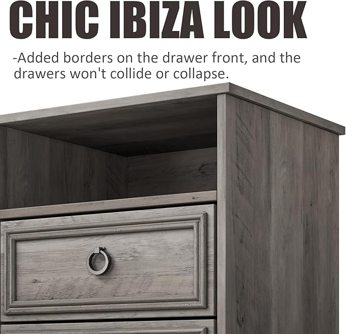 Set of 2 Nightstand with 2 Drawers, Large Accent Bed Side Table and End Table - Image 4