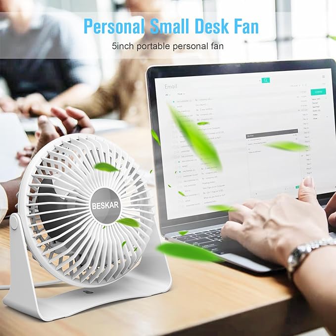 BESKAR USB Small Desk Fan, Portable Fans - Image 3