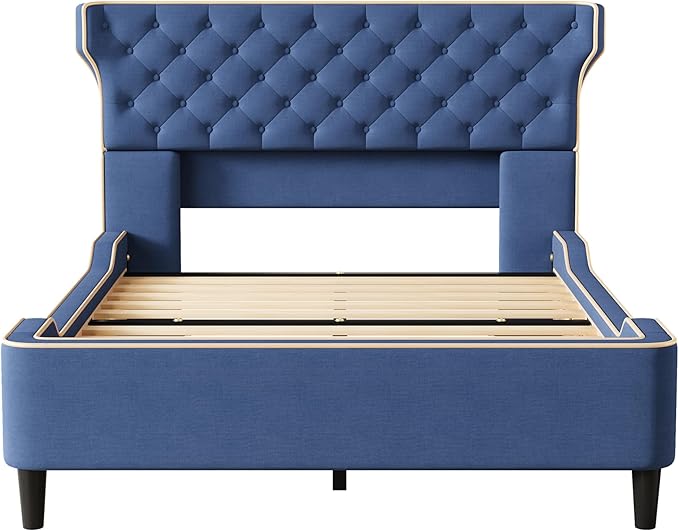 Christopher Knight Home Salus Linen Upholstered Queen Size Bed Frame - Image 7