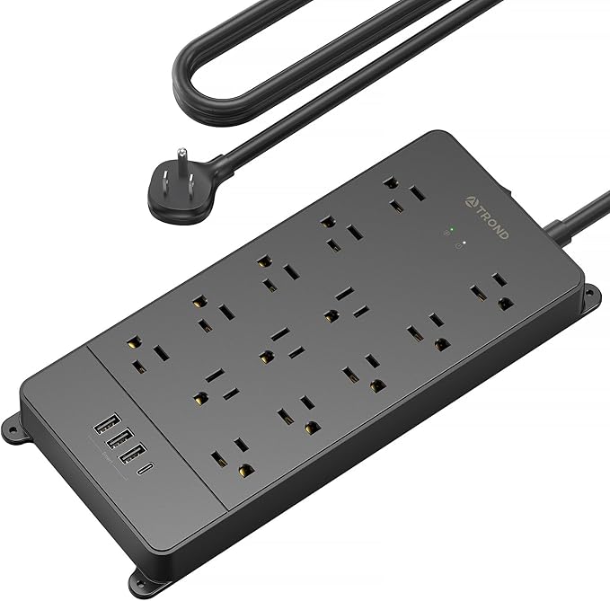 TROND Surge Protector Power Strip, 4000 Joules, ETL Listed, 13 Widely-Spaced by TRONDOfficial