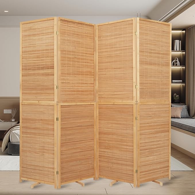 Bamboo Room Divider Folding Privacy Screens, Wall Divider by JVVMNJLK