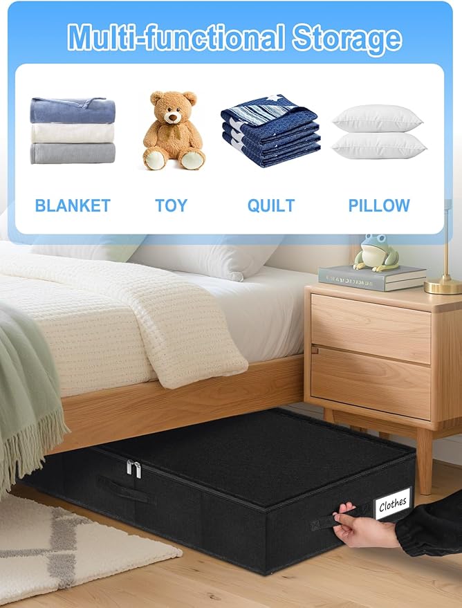 Under Bed Storage Bags with Zipper, 7 Inch Tall Underbed Storage Containers - Image 5