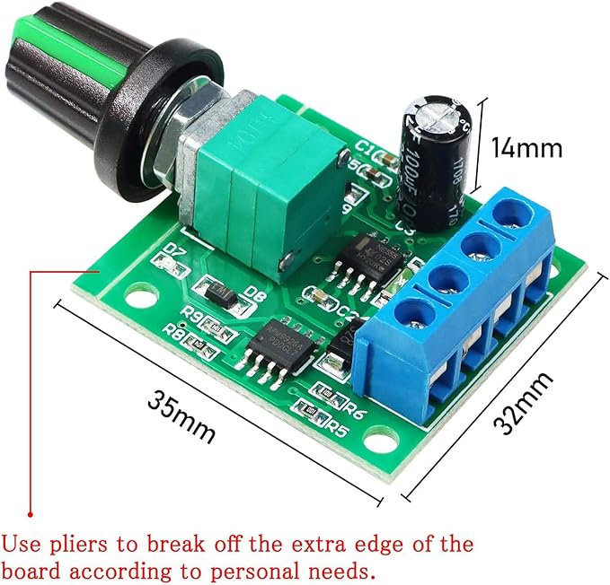 Gebildet 2pcs PWM Low Voltage Motor Speed Controller DC 1.8V 3V 5V 6V 12V 2A - Image 4