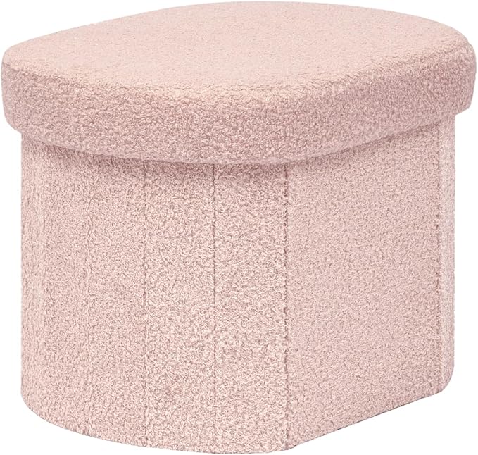 B FSOBEIIALEO Storage Ottoman for Dorm Room, Boucle Folding Storage Ottoman by BFSOBEIIALEO