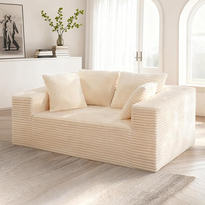Boneless Cloud Couch Sofa, 2 Seater Deep Seat Modern Lounge Sleeper Couch - Image 2