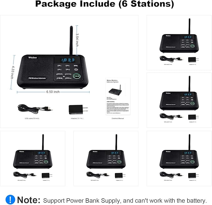 Wuloo Intercoms Wireless for Home 1 Mile Range 22 Channel 100 Digital Code - Image 7