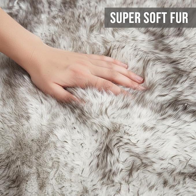 Super Area Rugs Premium Genuine Sheepskin Rug 4' x 6' Long Fur Soft & Natural - Image 6