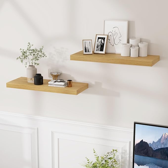 Fun Memories Floating Shelves for Wall, 24 x 9.3 Floating Shelf Wall-Mounted - Image 2