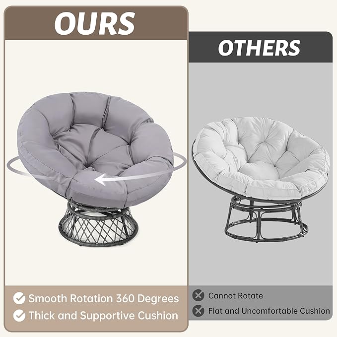 46" Giant Oversized Rattan Papasan Chair - Image 5