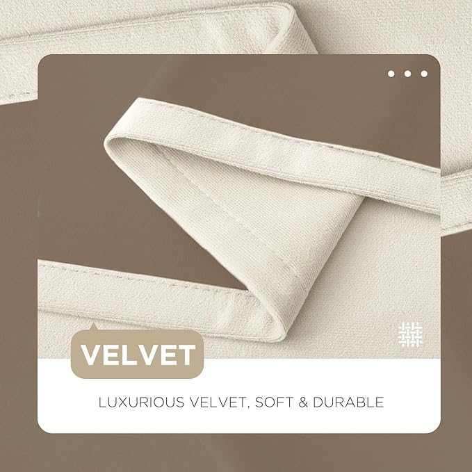 Joydeco Mousse White Blackout Curtains 96 Inch Long, Luxury Thermal White - Image 2