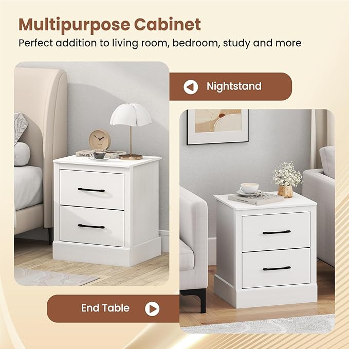 Giantex Modern Nightstand, Wood Bedside Table - Image 8