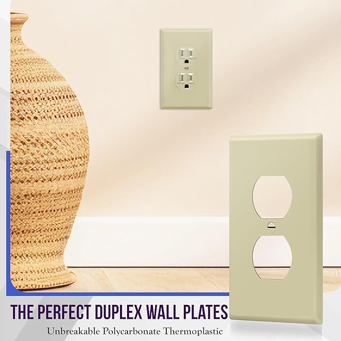 ENERLITES Duplex Receptacle Outlet Wall Plate, Electrical Outlet Cover - Image 3