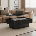 LKTART Lift Top Coffee Table for Living Room, Accent Fluted Coffee Table by LKTART