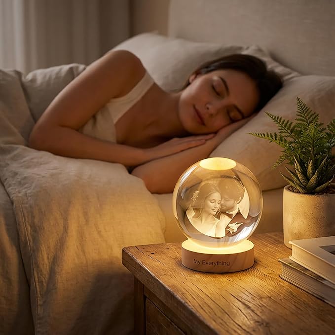 Yijhpbc Custom 3D Crystal Photo Night Light Personalized Photo Crystal Ball - Image 3