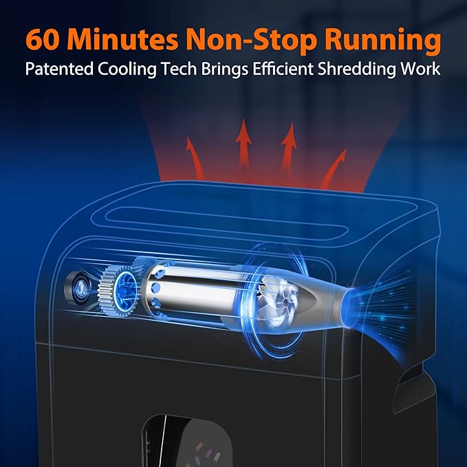 Paper Shredder for Home Office14-Sheet 60-Mins Micro Cut Shredder - Image 3