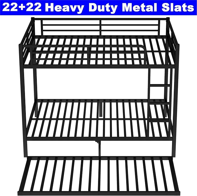 Upgraded Version Thicken Heavy Duty Metal Full Over Full Bunk Bed - Image 5