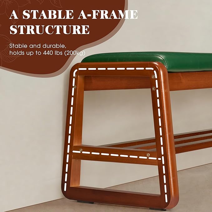 HABUTWAY Solid Wood Shoe Rack, Entryway Shoe Bench - Image 7