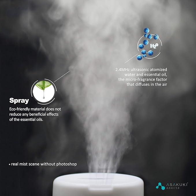 ASAKUKI 300ML Essential Oil Diffuser, Quiet 5-in-1 Premium Humidifier, Home - Image 7