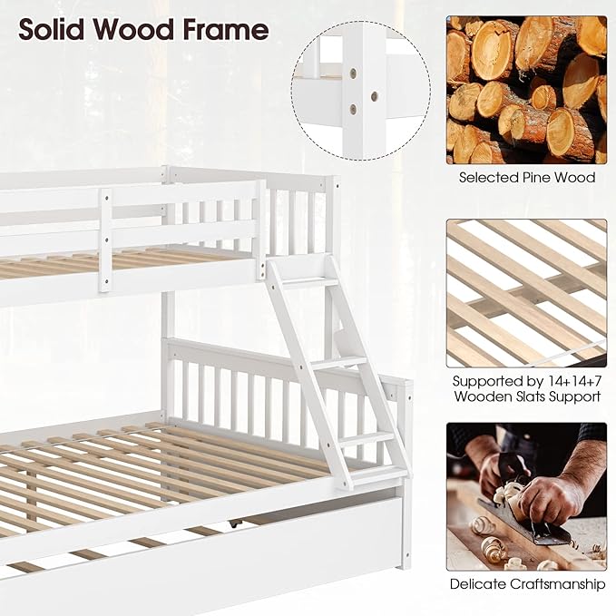 KOMFOTT Wood Twin Over Full Bunk Bed - Image 6