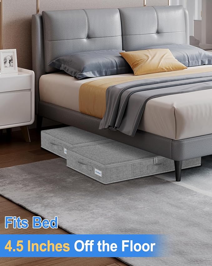 2 Pack Low Profile Under Bed Storage Containers 4.5 Inch Height, Shallow - Image 4