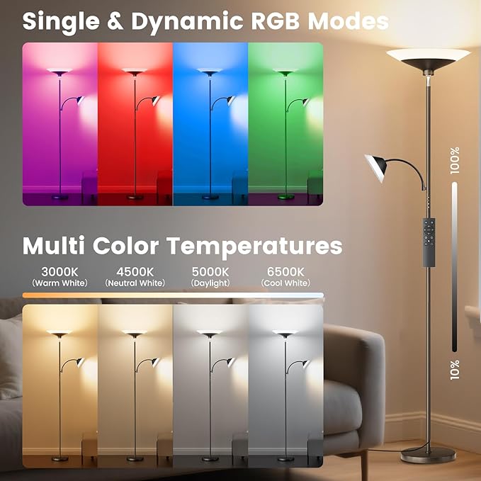 RGB Torchiere Floor Lamp - Image 3