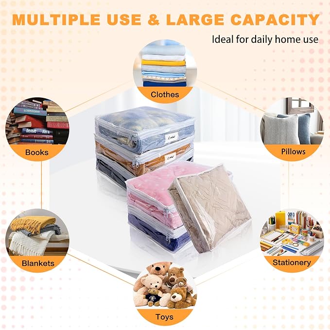 Clear Zippered Storage Bags Plastic Sweater Storage Bags - Image 3